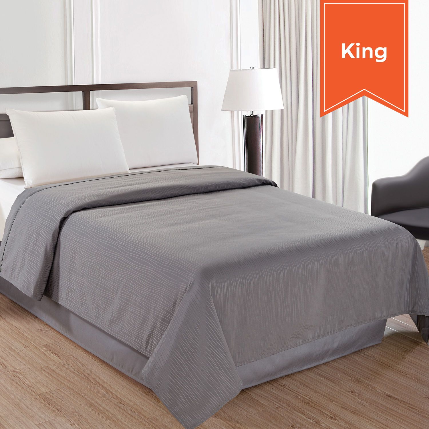 Water Streams Top Sheet - Castle Rock Gray - King - 108 x 96 - Case of 12