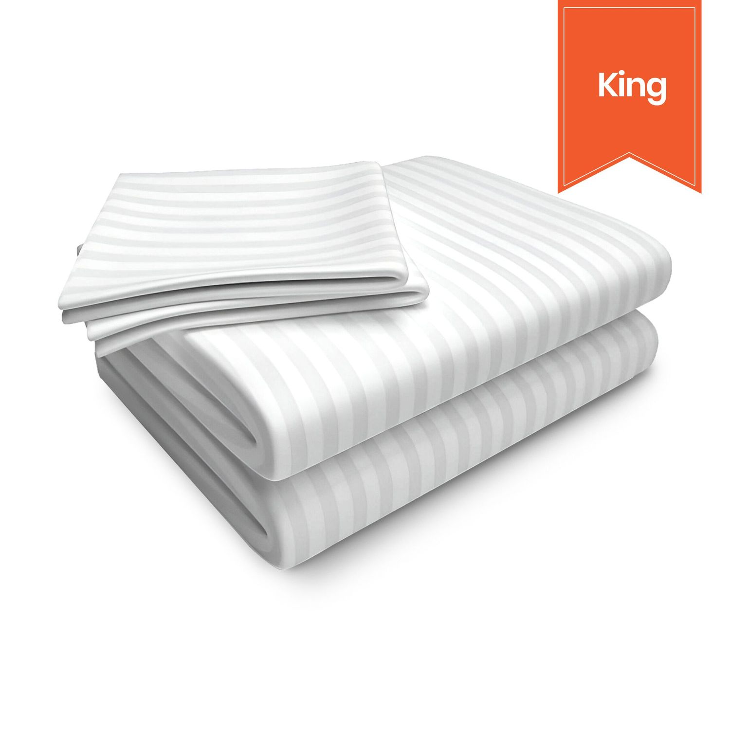 Swiss Stripe T-250 Sheet - King - Flat - 114 x 120 - Case