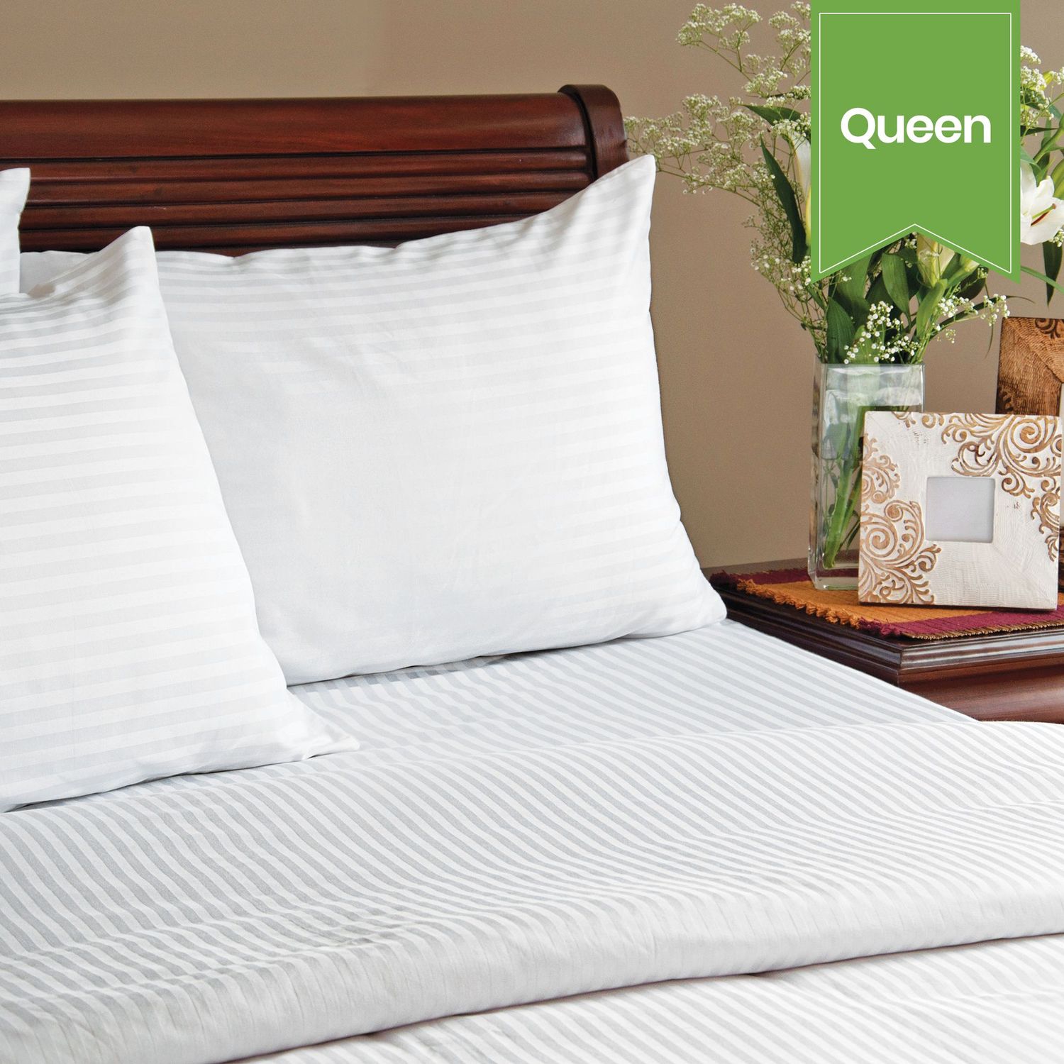 Swiss Stripe T-250 Pillowcase - Queen - 42 x 40 - Case