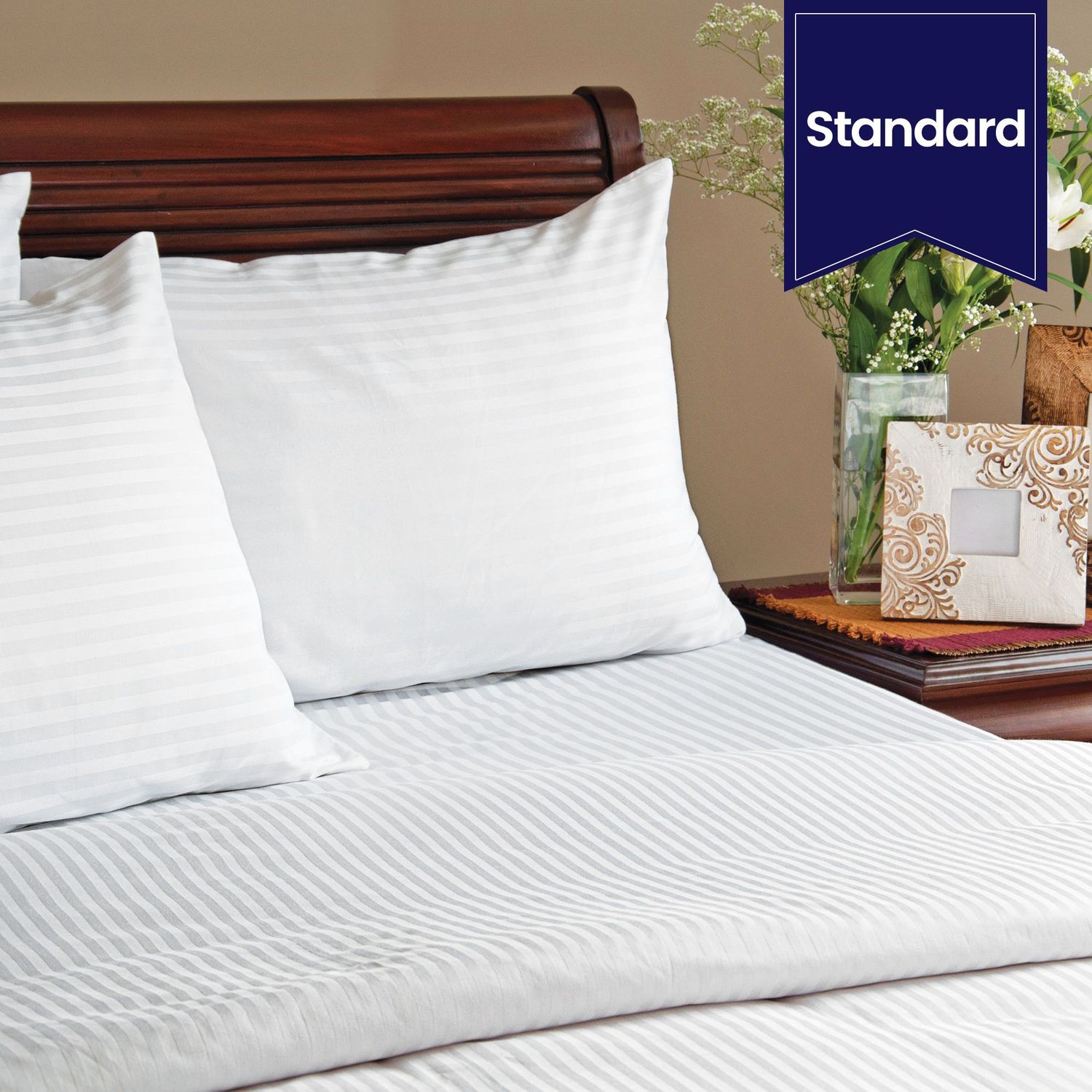 Swiss Stripe T-250 Pillowcase - Standard - 42 x 36 - Case