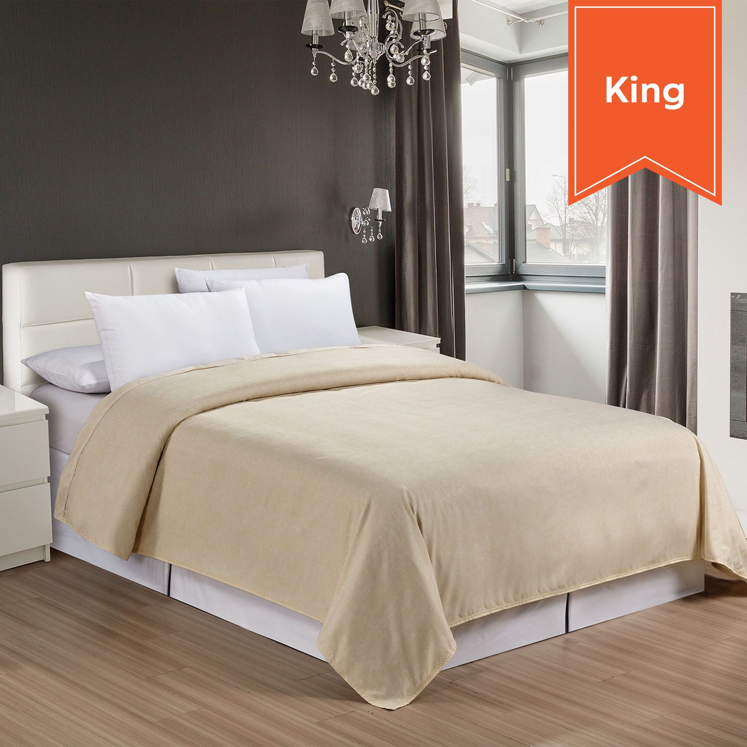 Classic Textured Top Sheet - Vintage Gold - King - 112 x 96 - Case of 12