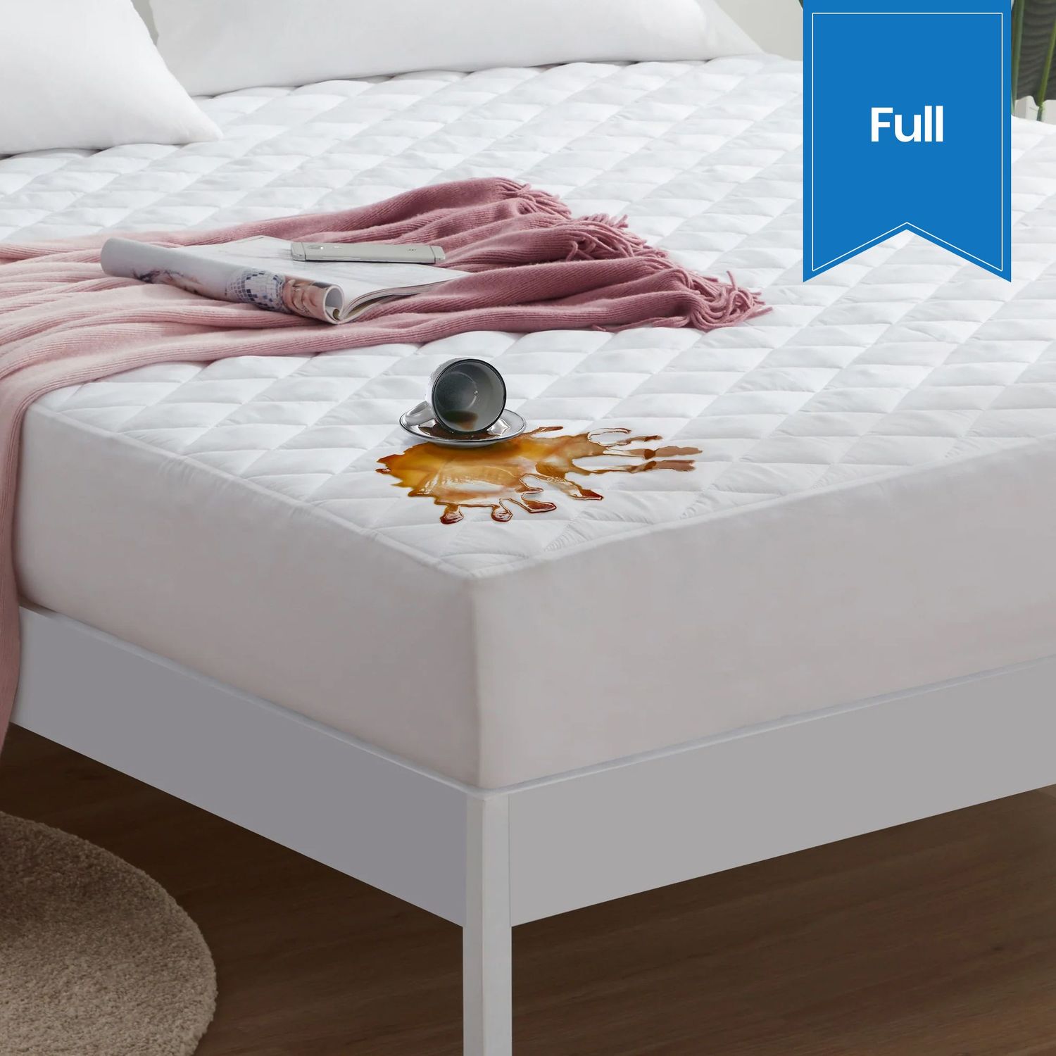 Waterproof Fitted Mattress Pad - Full - 54 x 80 x 15 - Case of 12