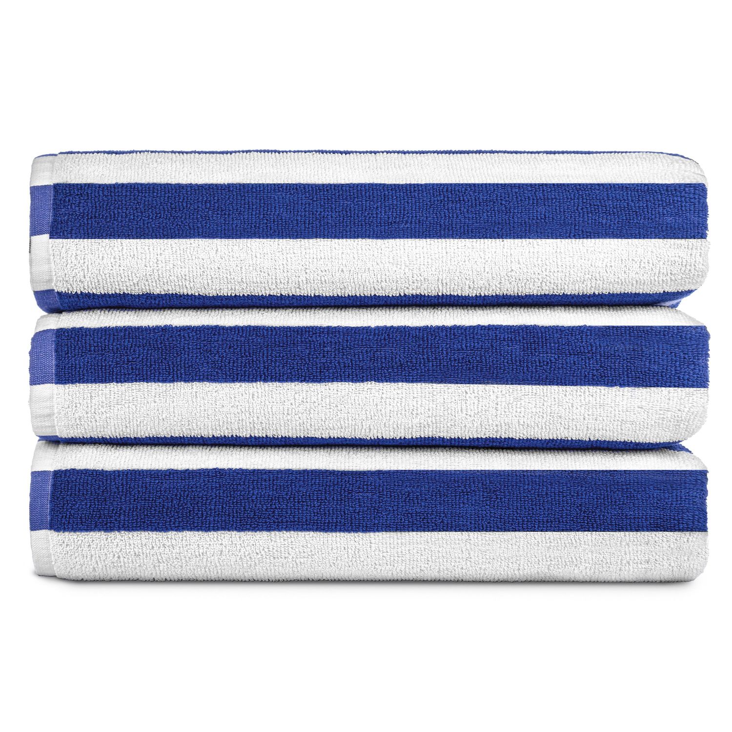Cabana Stripe Pool Towel - Luxury - Blue - 33 x 70 - Case of 24