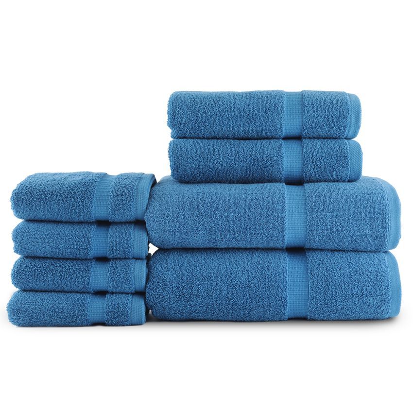 Belem Luxury 8-Piece Towel Sets - Evening Blue - Case