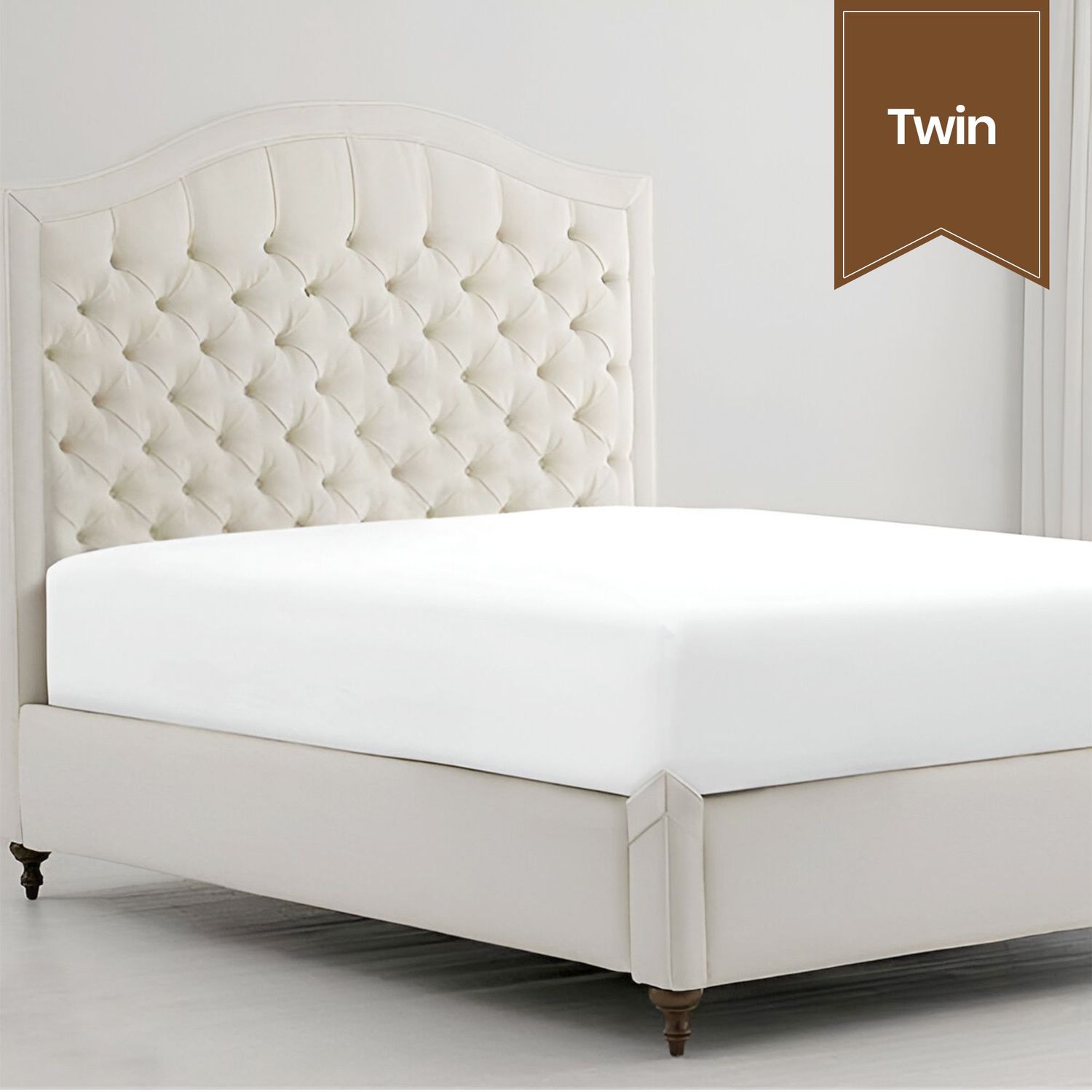 Forte T-250 Satin Weave Sheet - Twin - Fitted - 39 x 80 x 12 - Case of 24