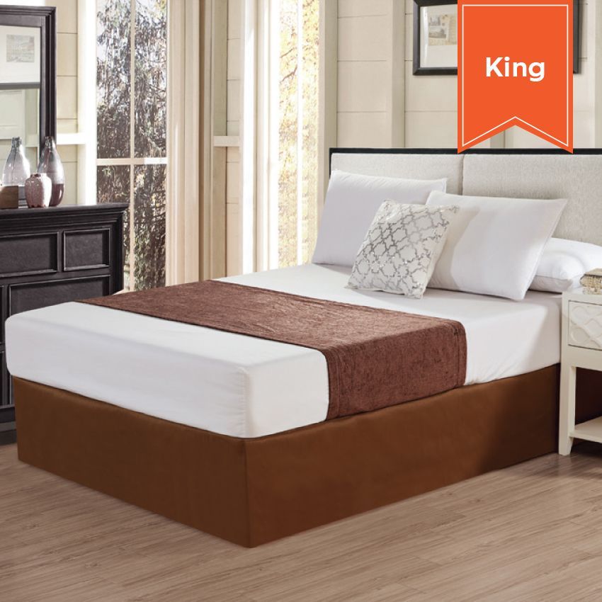Chenille Bed Scarf - Brown - King - 26 x 108 - Case of 6