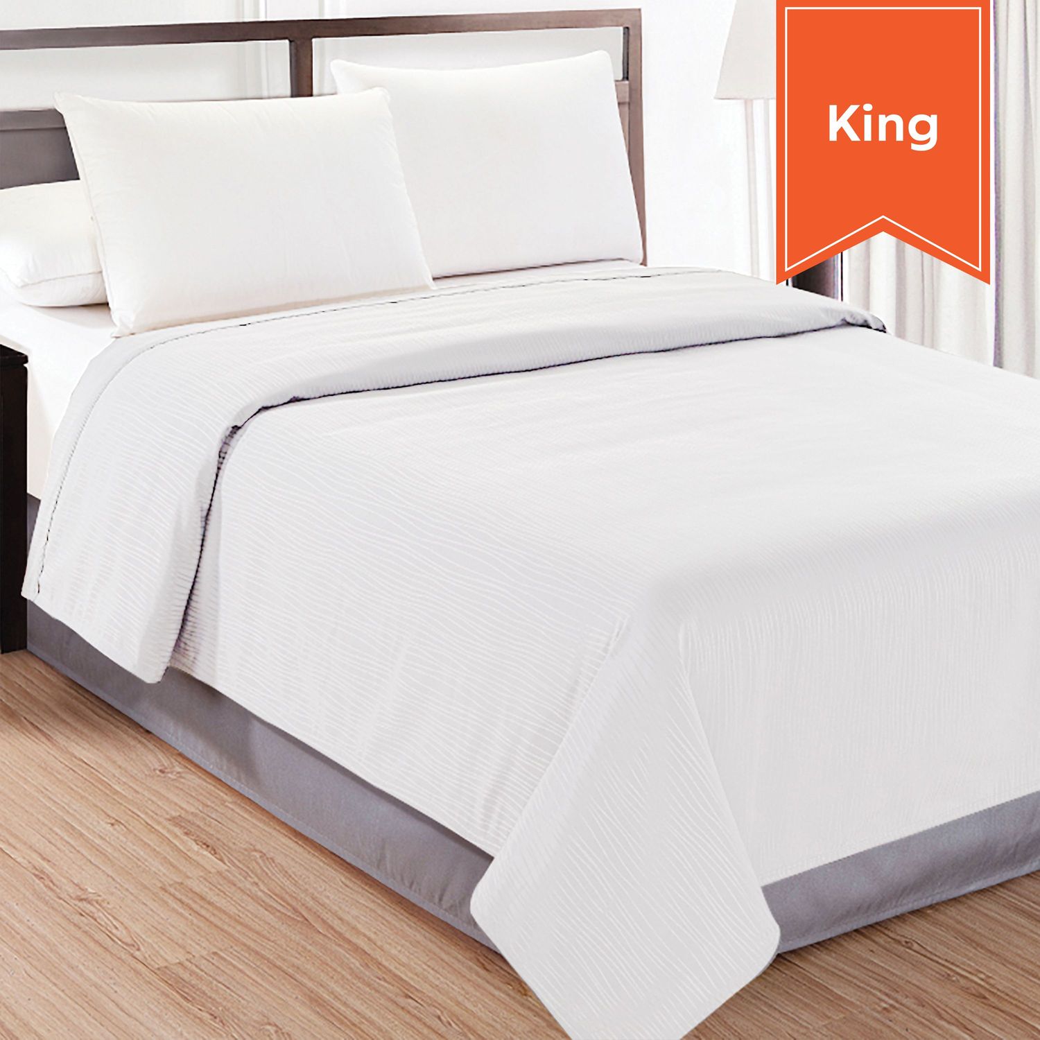 Water Streams Top Sheet - White - King - 108 x 96 - Case of 12
