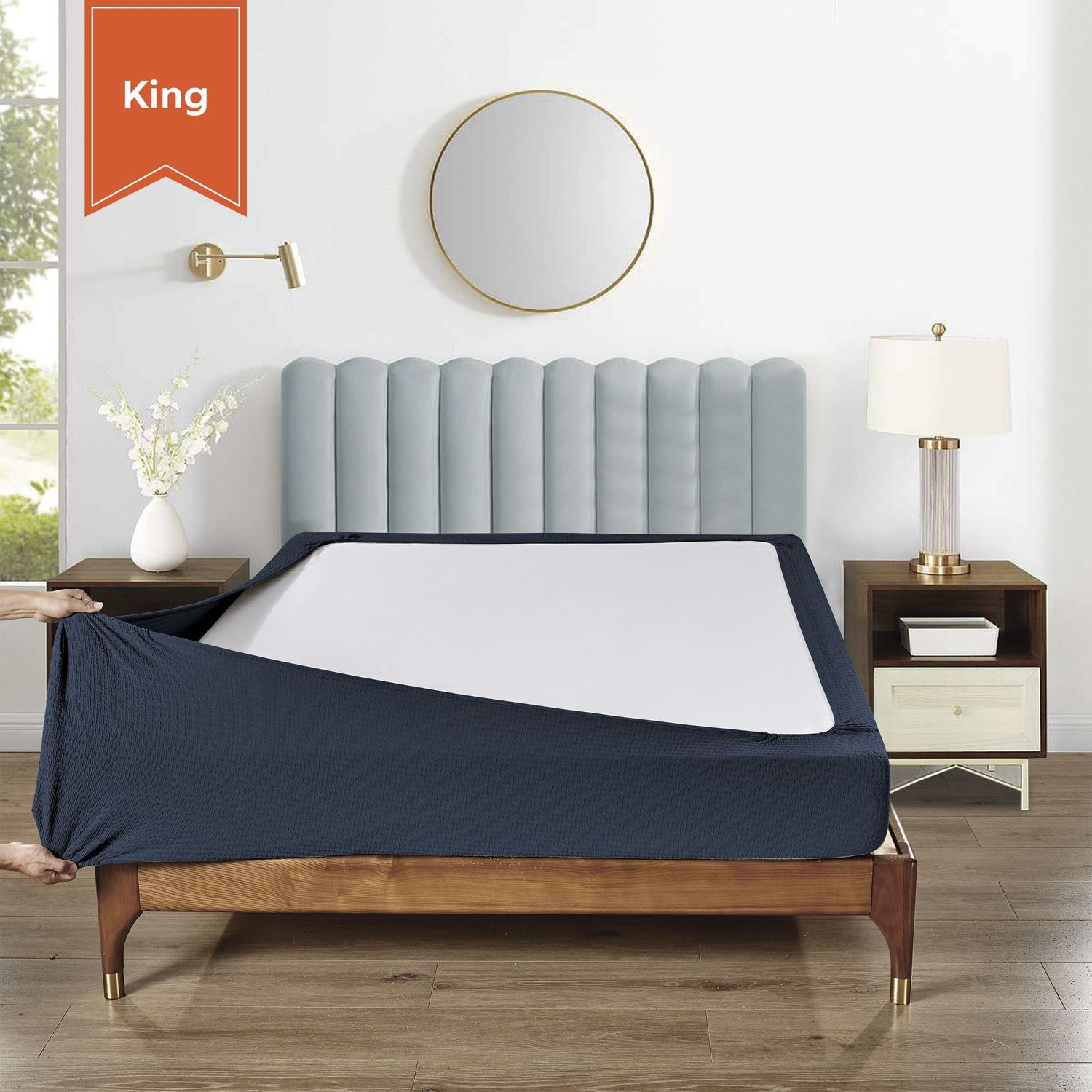 Stretchable Box Spring Wrap - Midnight Blue - King - Case of 6