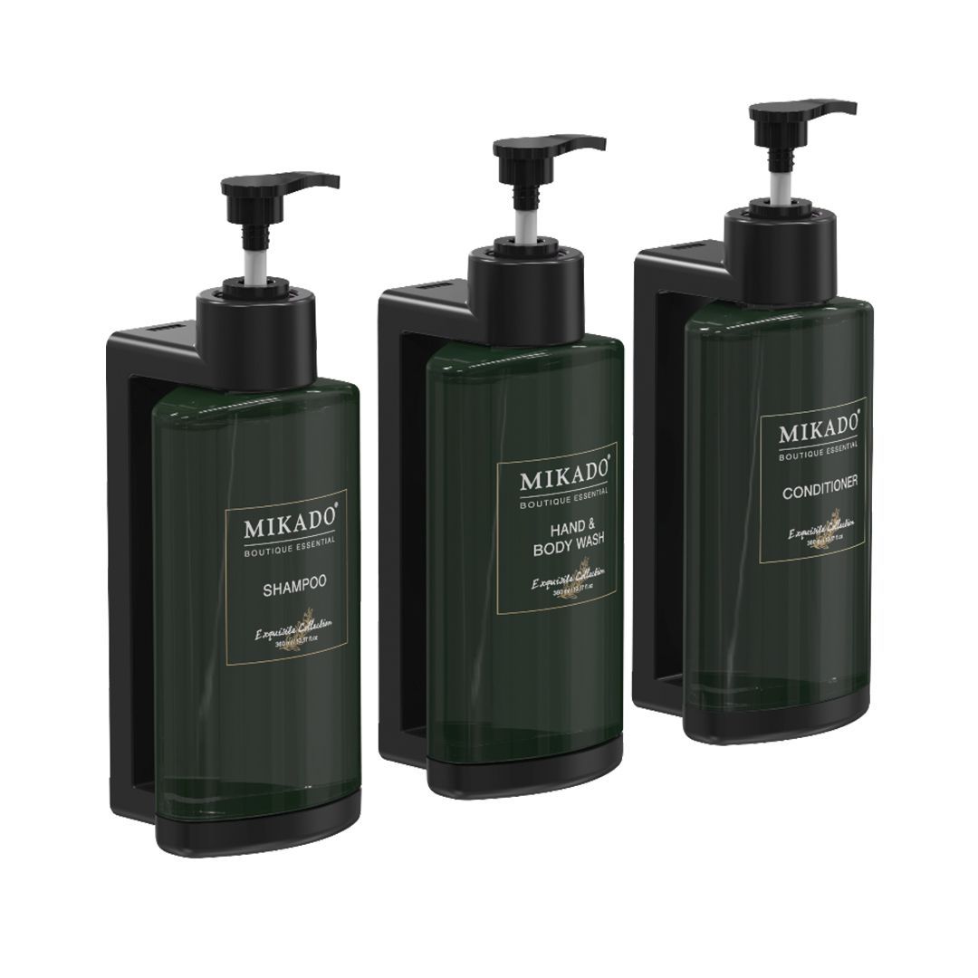 Pump Dispenser Pro - Dark Green - Ready-to-Use Shampoo Bottle 360 ml/ 12.17 oz - Case of 20