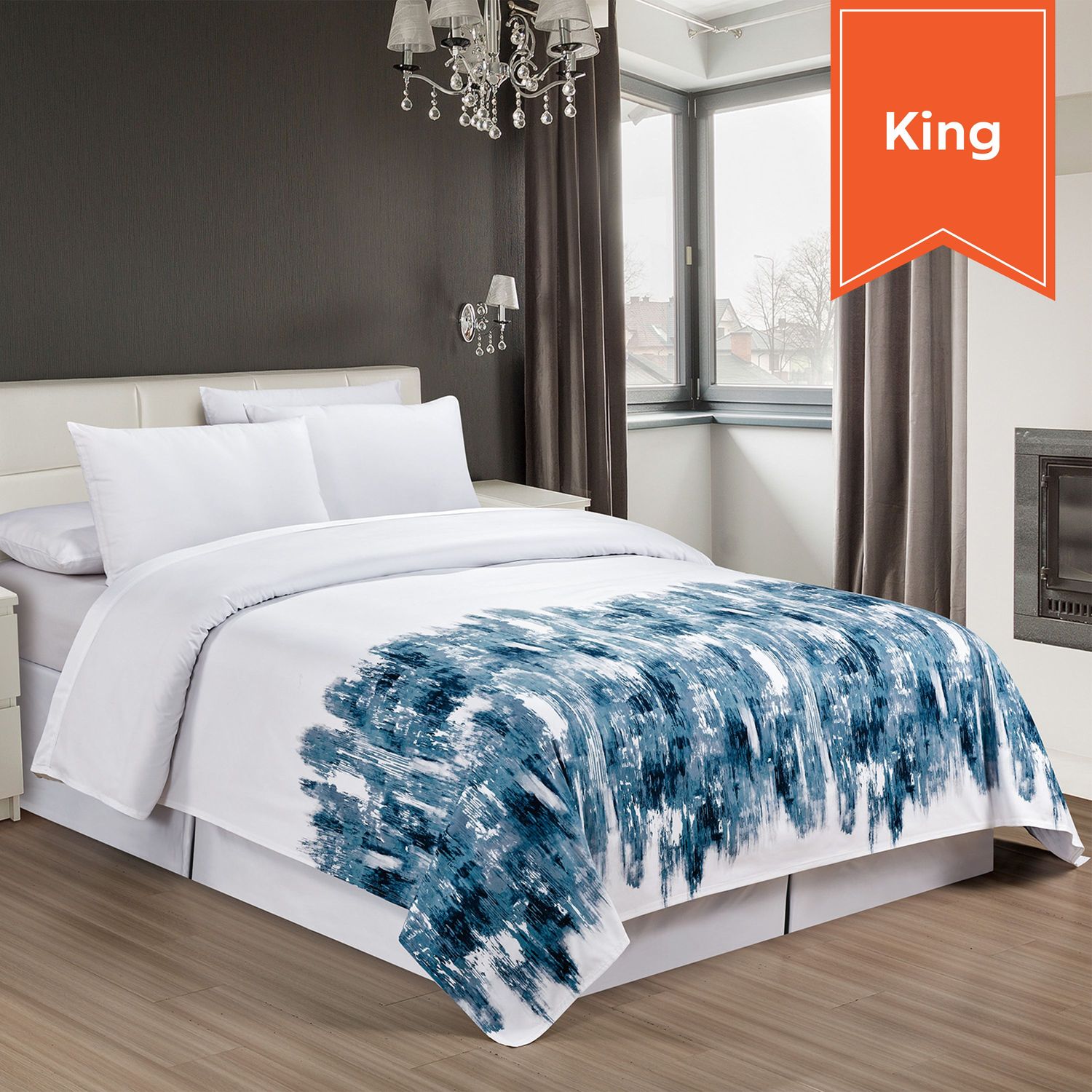 Contemporary Top Sheet - Urban Abstract - King - 112 x 96 - Case of 12