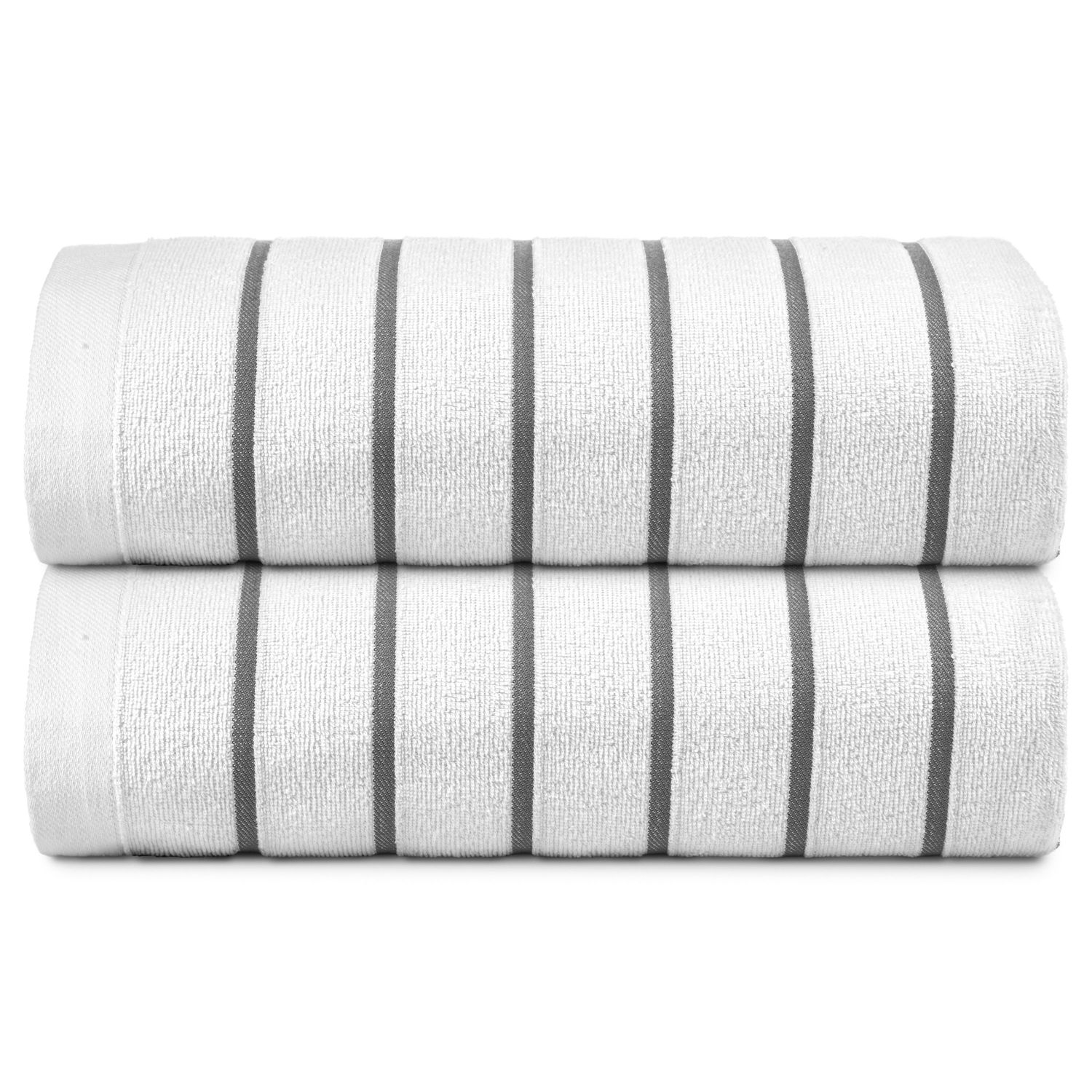 Horizontal Stripe Pool Towel - Luxury - Grey - 36 x 68 - Case of 24