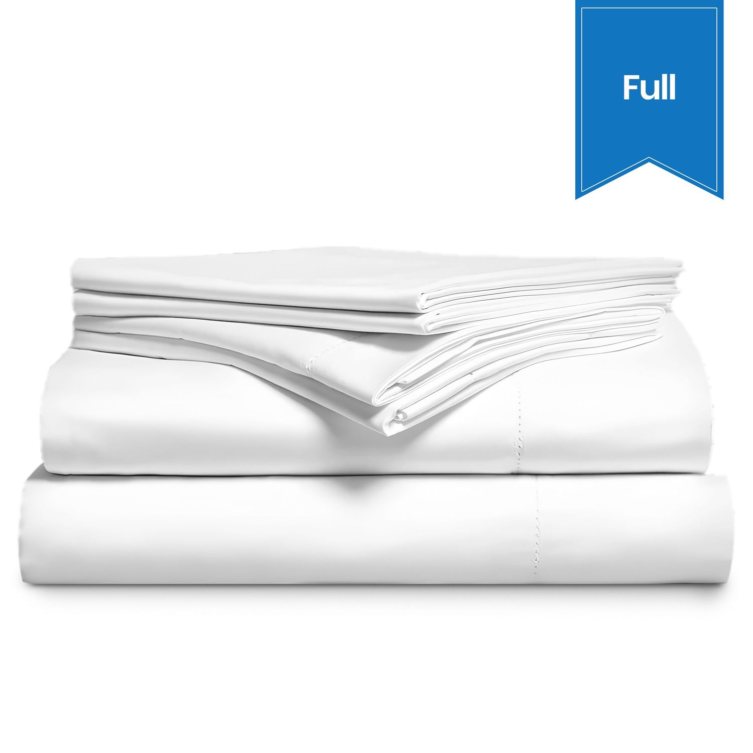 Forte T-250 Satin Weave Sheet - Full - Flat - 84 x 120 - Case of 24