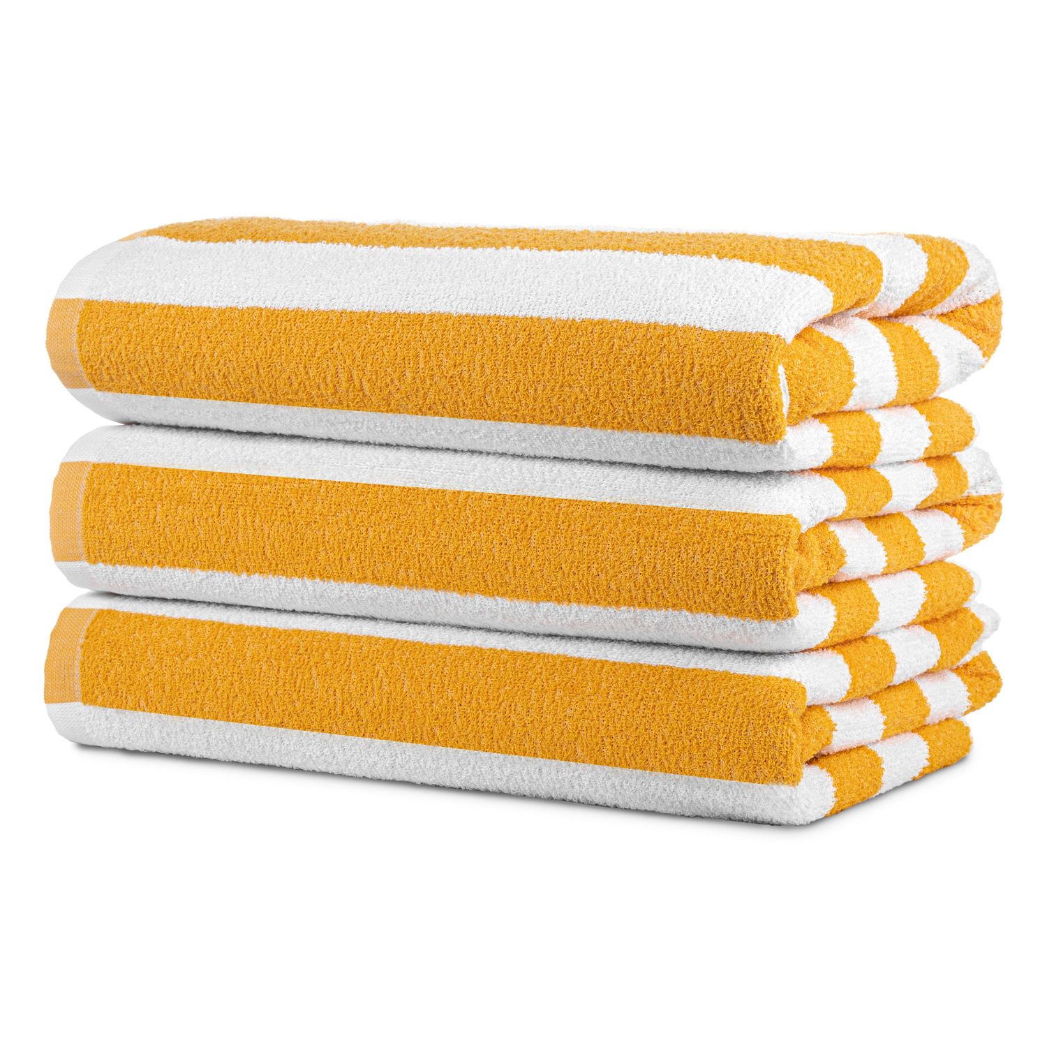 Cabana Stripe Pool Towel - Luxury - Yellow - 32 x 64 - Case of 36