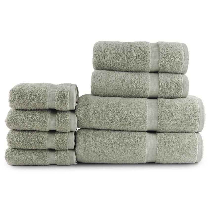 Belem Luxury 8-Piece Towel Sets - Sage Green - Case