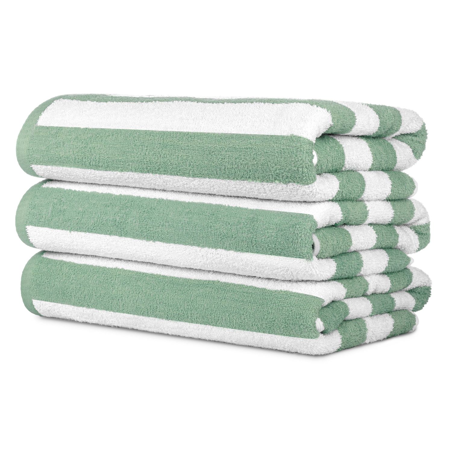 Cabana Stripe Pool Towel - Luxury - Mint - 33 x 70 - Case of 24