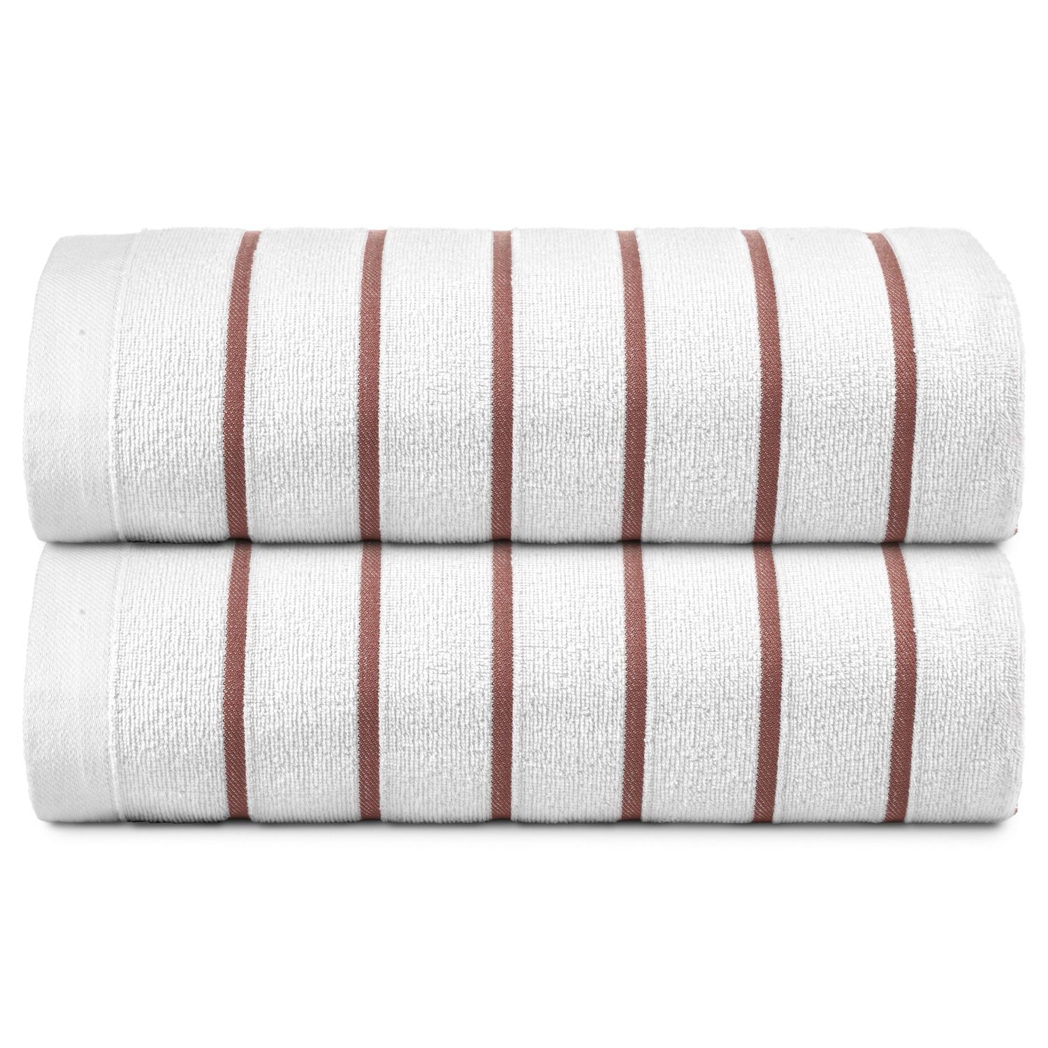 Horizontal Stripe Pool Towel - Luxury - Brown - 36 x 68 - Case of 24