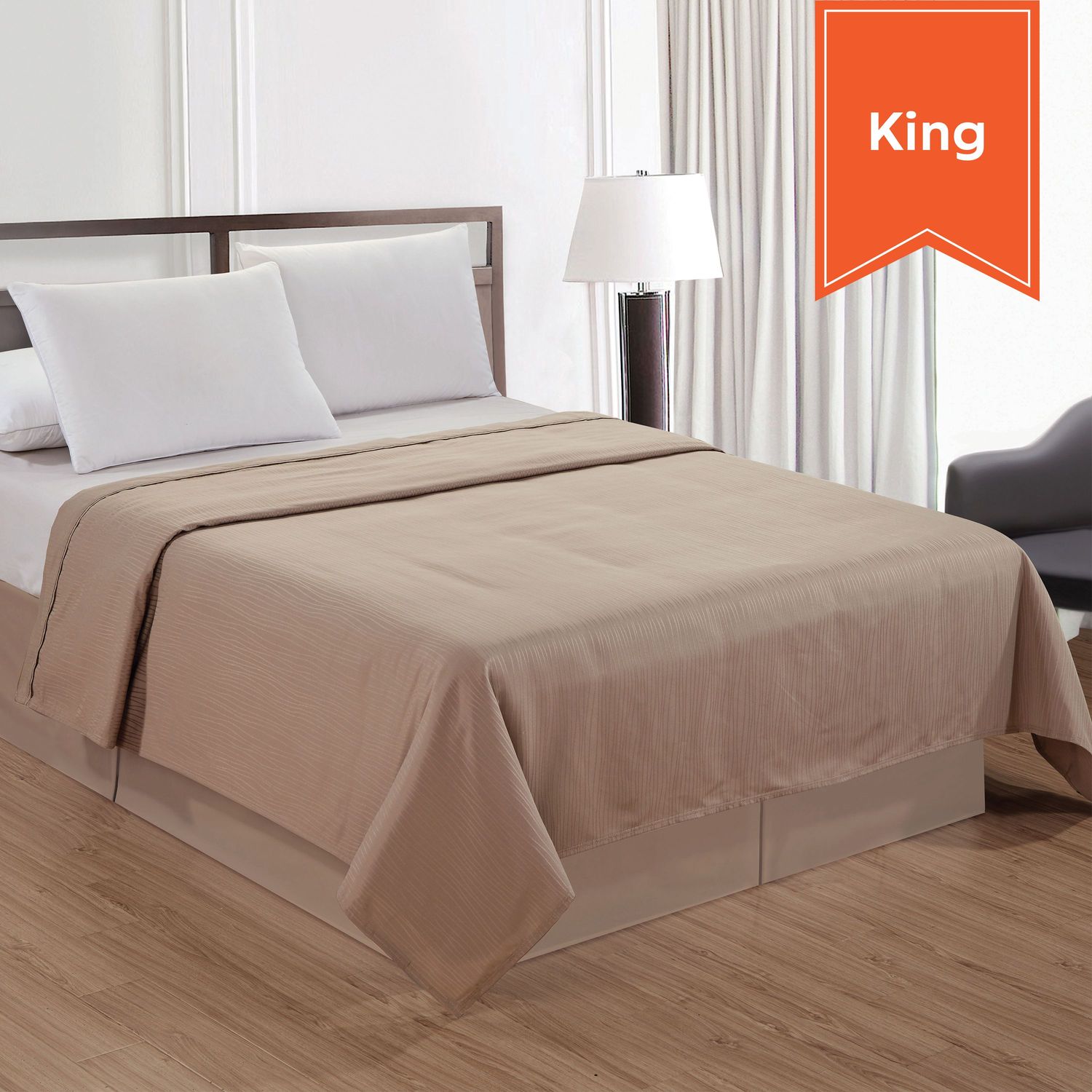 Water Streams Top Sheet - Coffee Mocha - King - 108 x 96 - Case of 12