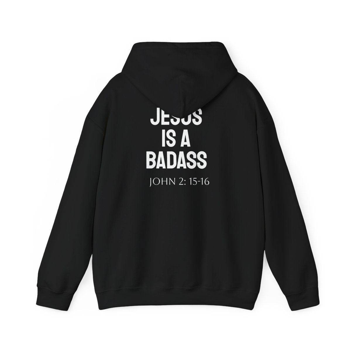 JESUS IS A BADASS - Wear your strong faith with pride! Unisex Heavy Blend™ Hooded Sweatshirt with Minimalist Design JESUS IS A BADASS - Wear your strong faith with pride! Unisex Heavy Blend™ Hooded Sweatshirt with Minimalist Design