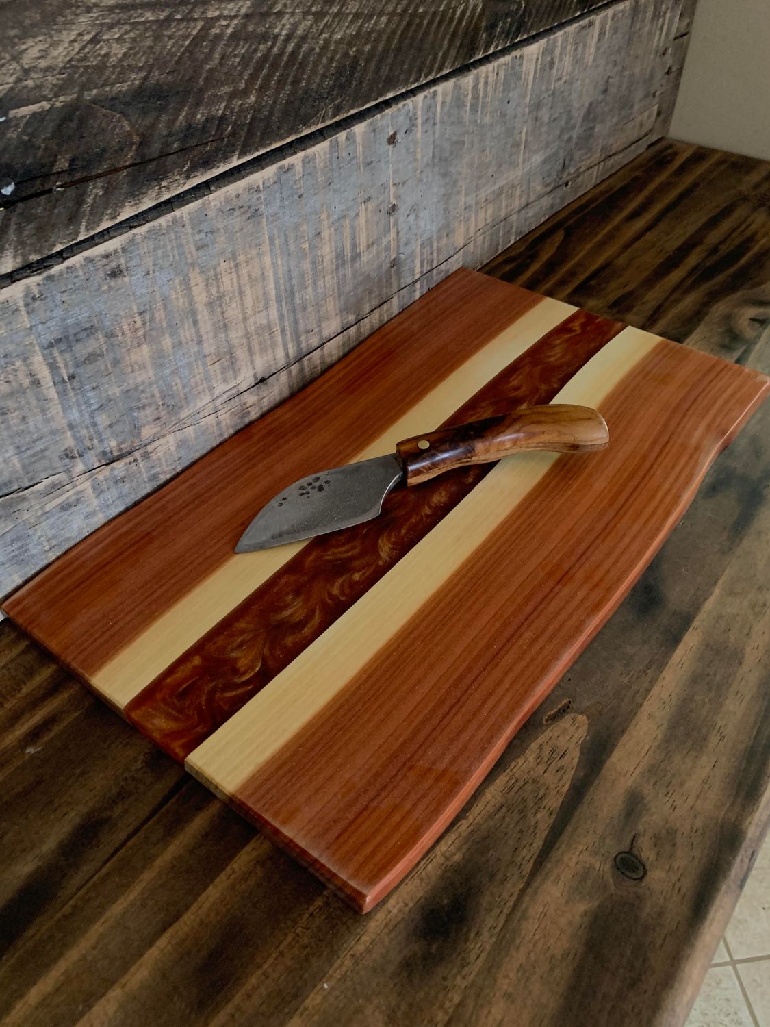 Cedar Epoxy River Charcuterie & Charcuterie Knife