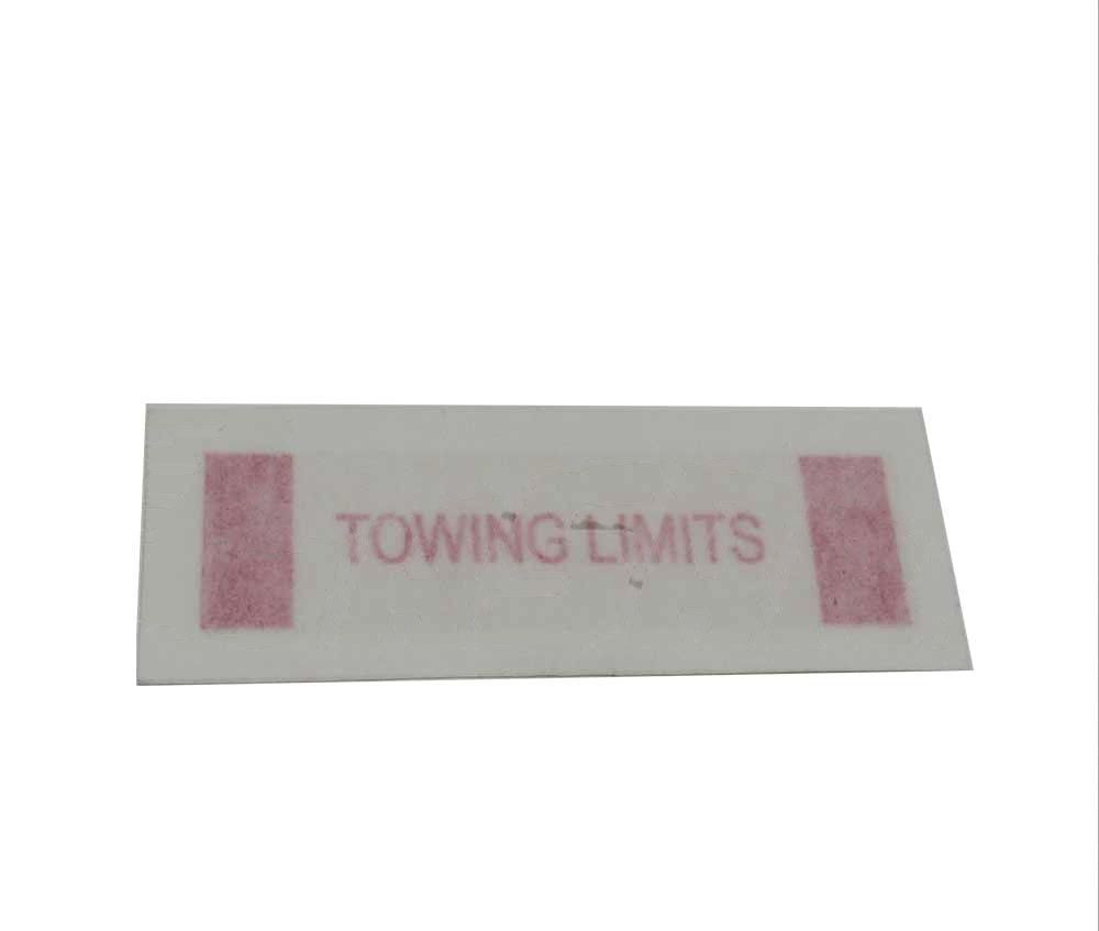 TOW LIMITS (WHITE MATERIAL. RED LETTERS) or 150110-A2022R - 150110-B2022R