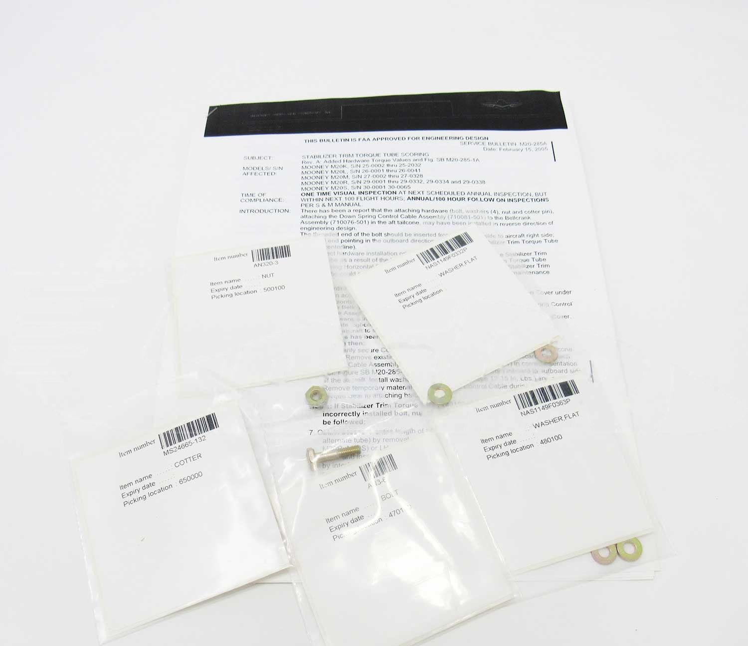 SERVICE BULLETIN KIT TRIM TORQUE TUBE SCORING - M20-285-001