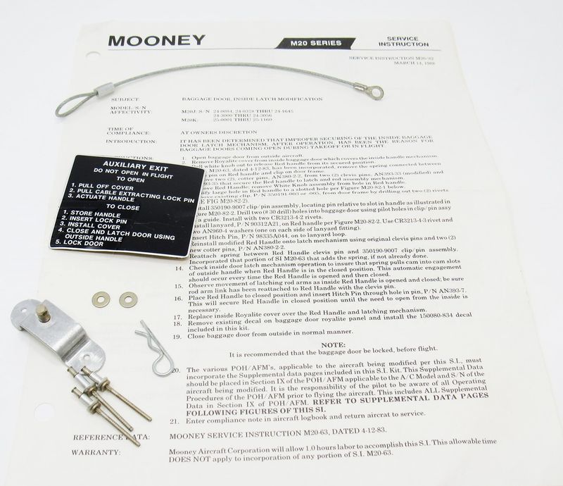 SERVICE INSTRUCTION KIT Baggage door inside latch modification - SI20-082-001