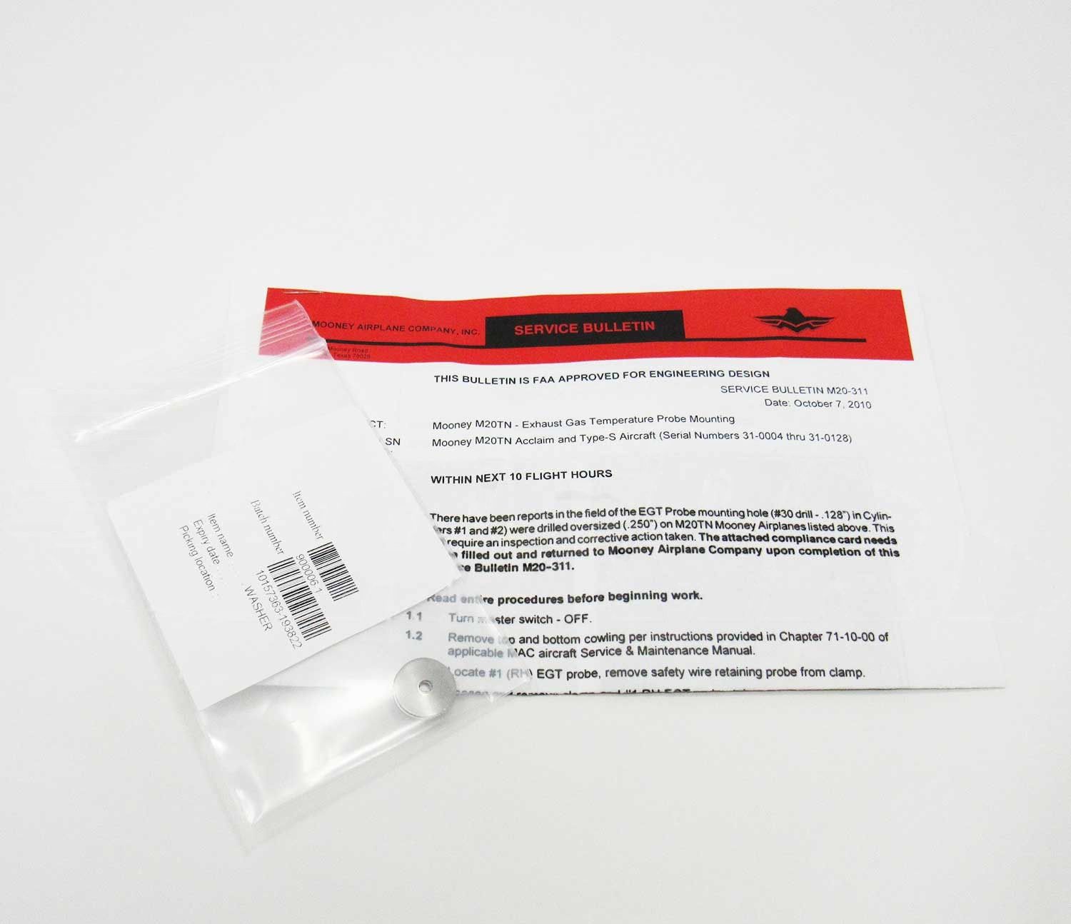 SERVICE BULLETIN KIT TN EGT PROBE MOUNT - M20-311-001