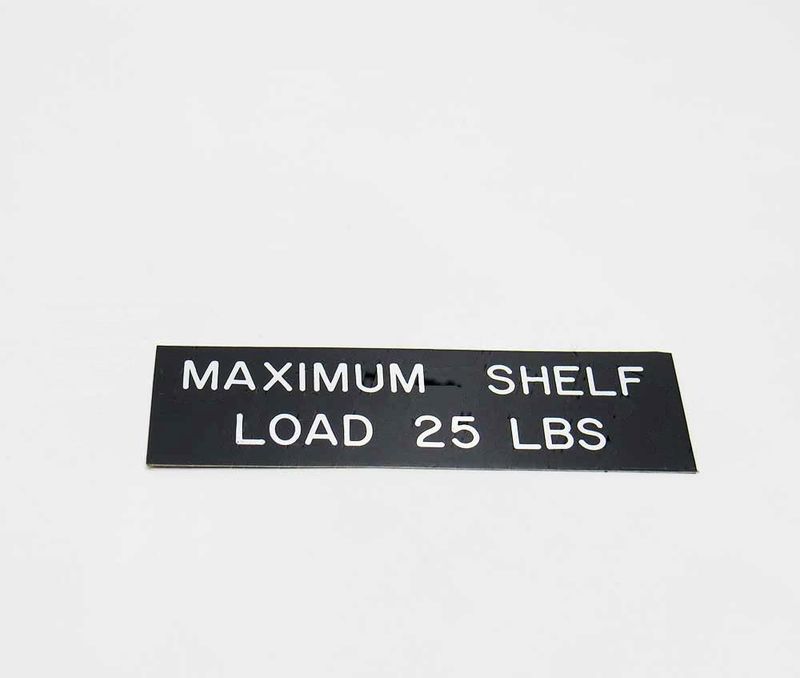 PLACARD - SHELF LOAD 25LB - 150080-214