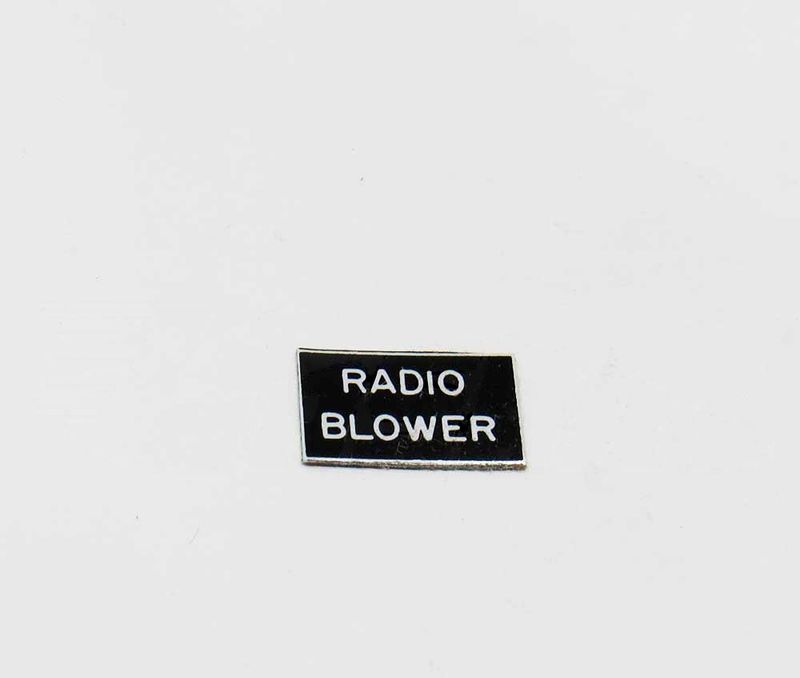 PLACARD RADIO BLOWER - 150080-364