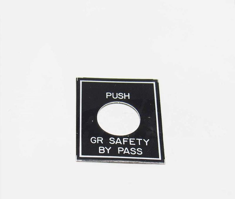 PLACARD - GR SAFETY BYPASS - 150080-349