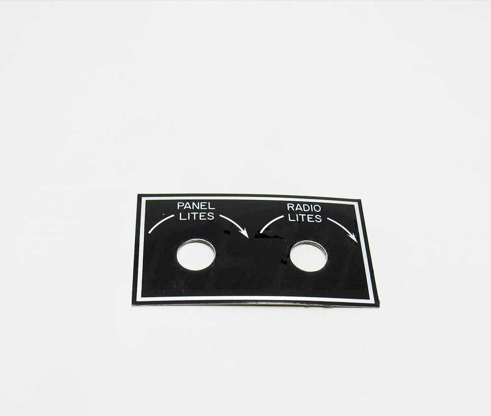 PLACARD - PANEL LIGHTS/RADIO LIGHTS - 150080-389