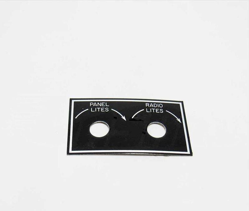 PLACARD - PANEL LIGHTS/RADIO LIGHTS - 150080-389