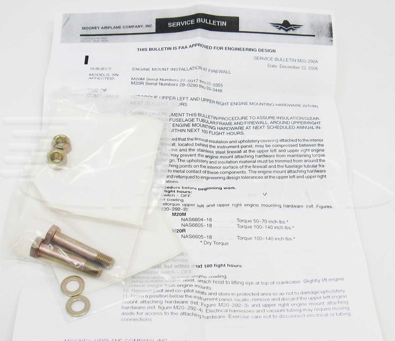 SERVICE BULLETIN KIT Engine Mount Installation At firewall - M20-292-002