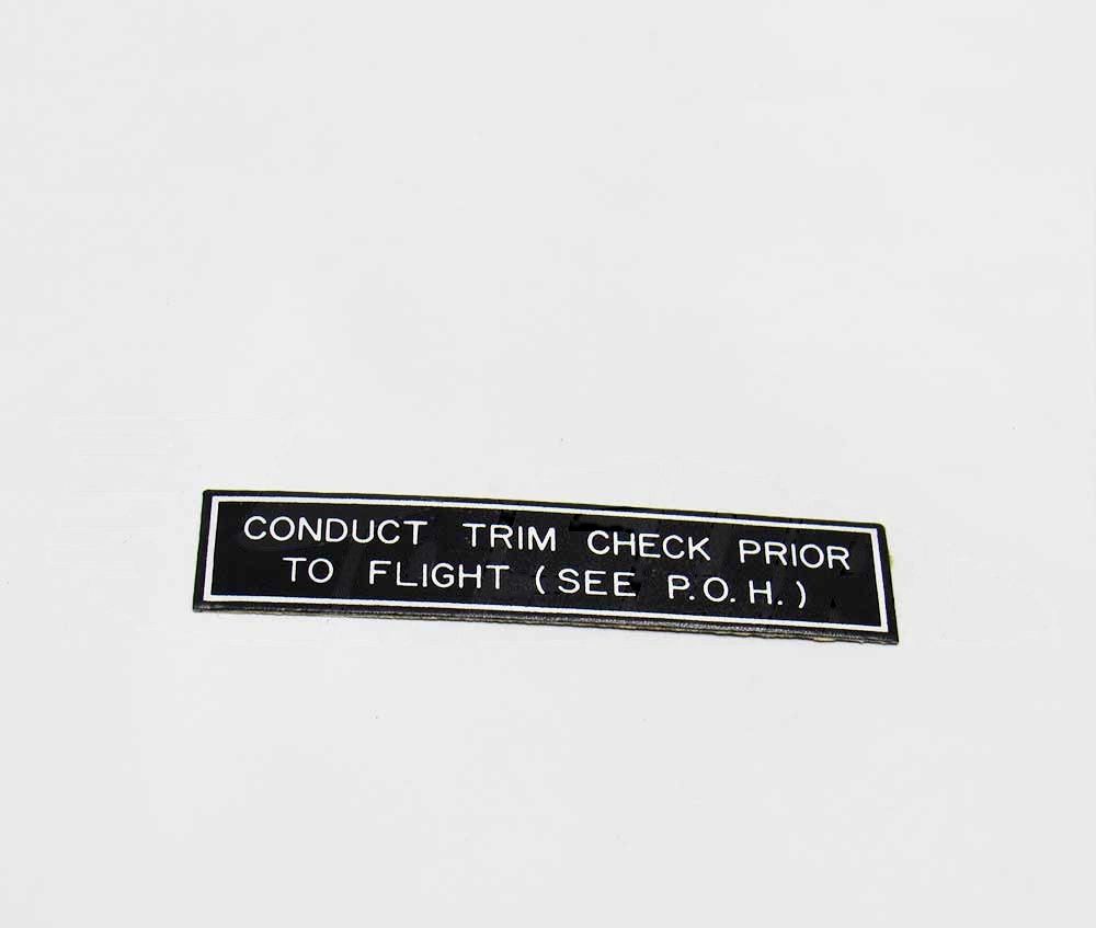 PLACARD - TRIM CHECK - 150080-357