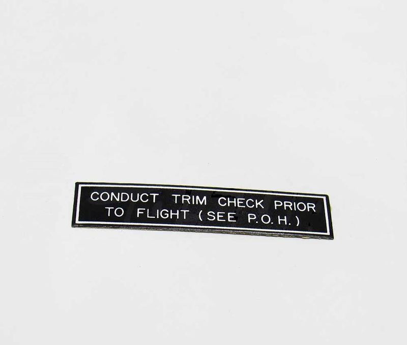 PLACARD - TRIM CHECK - 150080-357