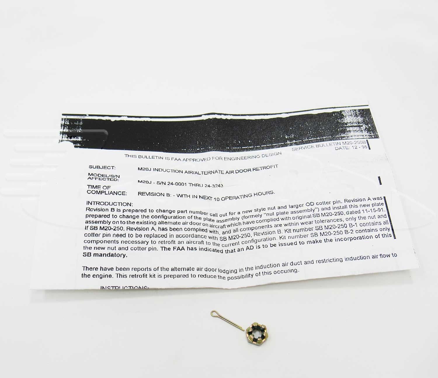 SERVICE BULLETIN KIT Alternate air door retrofit (AD95-26-16) - M20-253-002