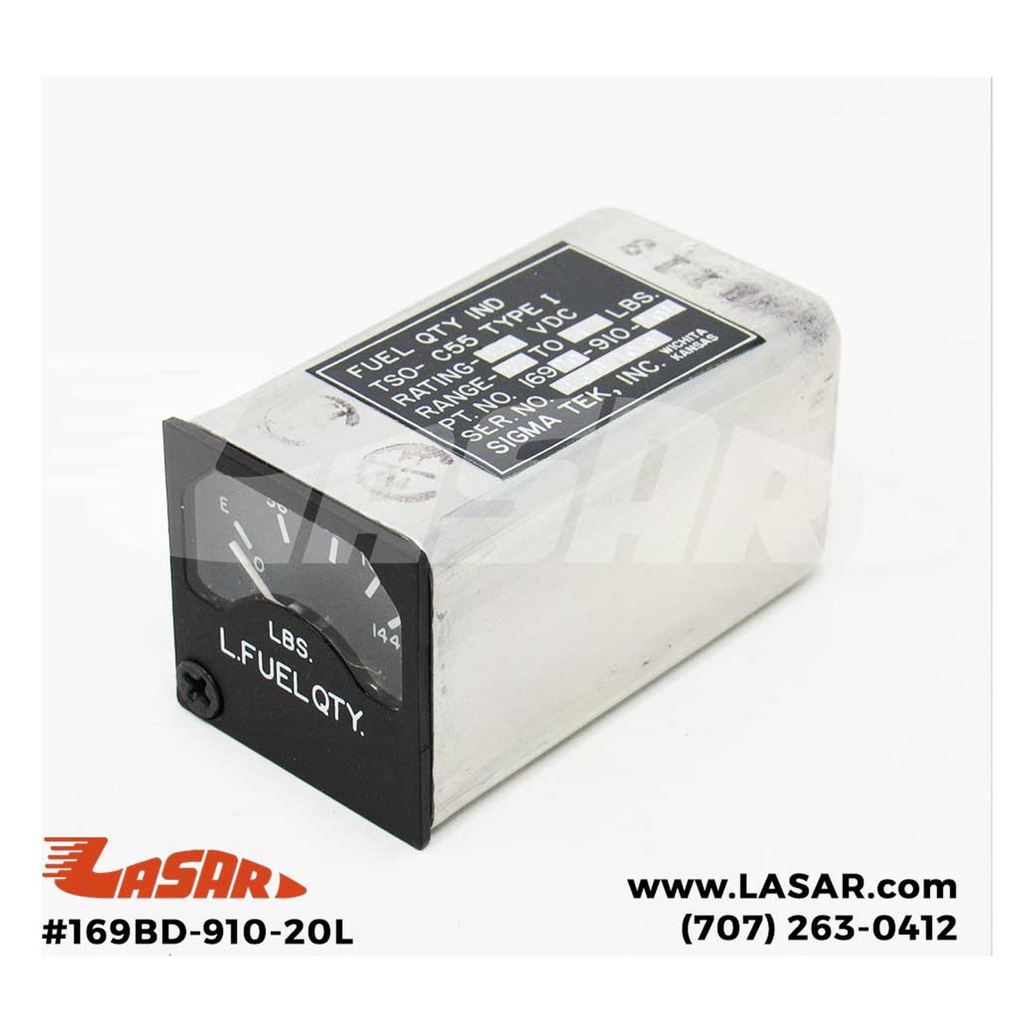 LEFT FUEL QTY LIGHTED 0-144 lbs - 169BD-910-20L