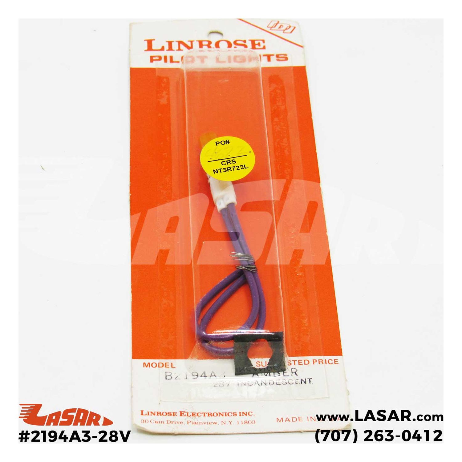 NTE WARNING LIGHT 28V AMBER - 2194A3-28V