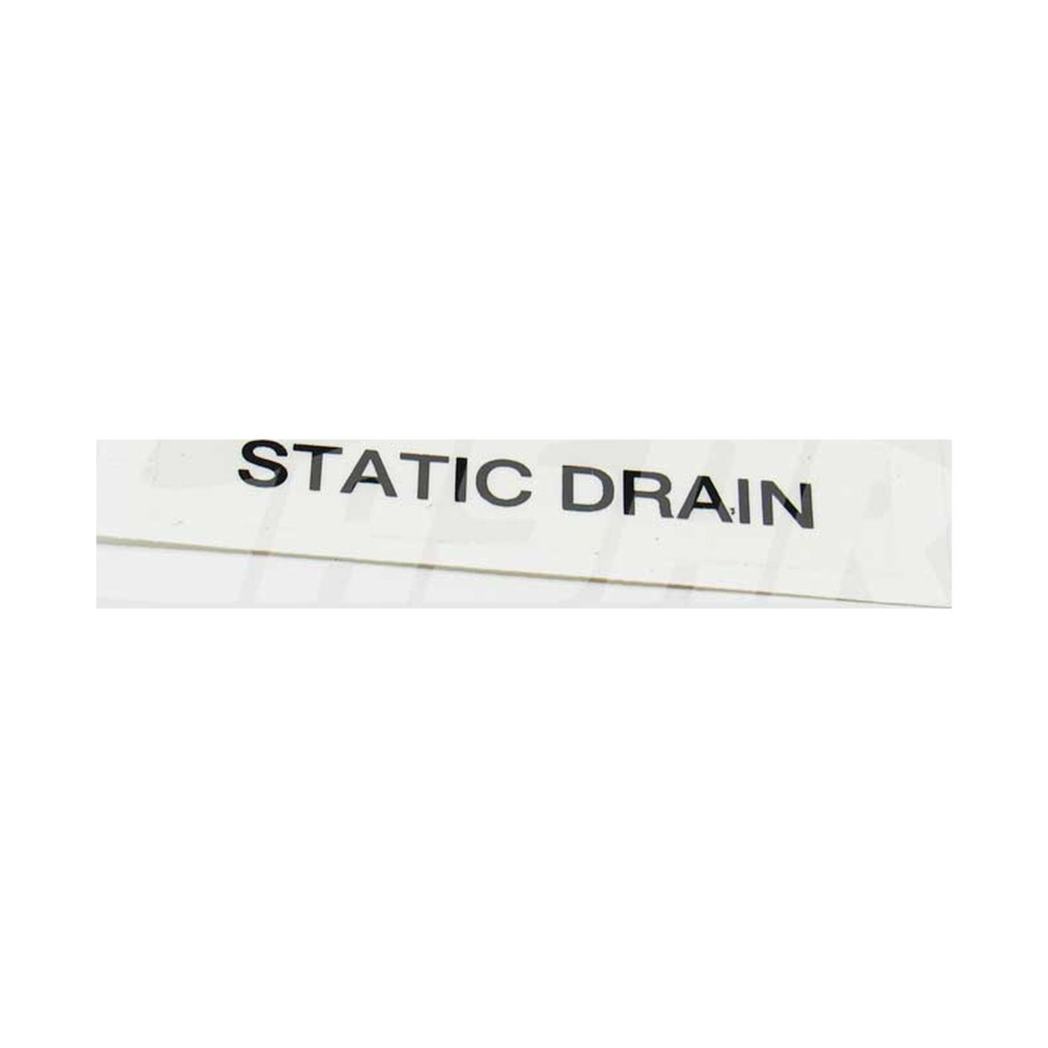 DECAL - STATIC DRAIN (BLACK) - 150056-A2014B