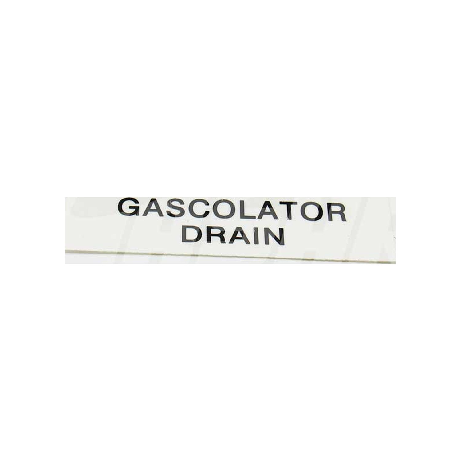 DECAL - GASCOLATOR DRAIN (BLACK) - 150056-A2010B