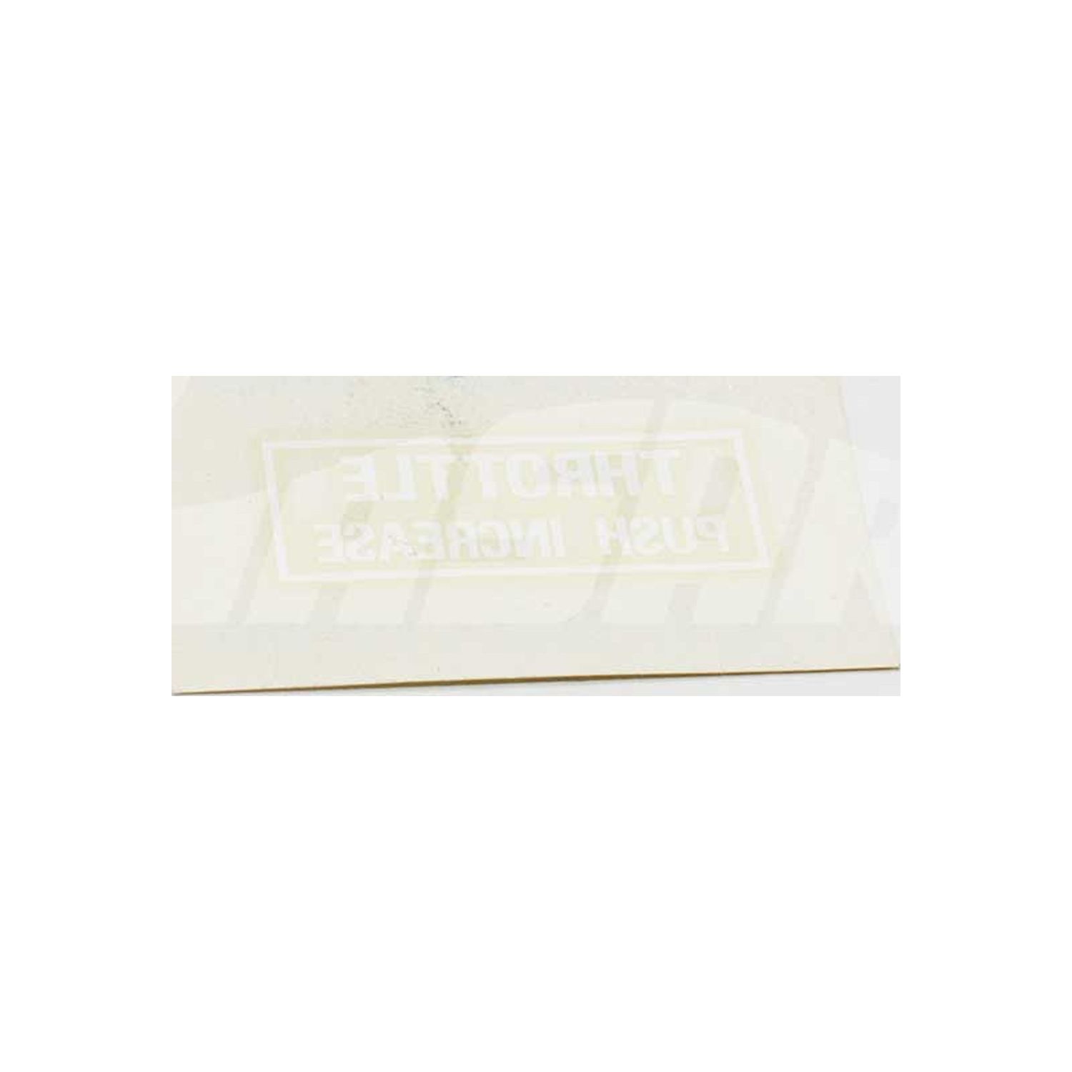 DECAL - THROTTLE PUSH INCREASE (WHITE) - 150056-L1008W
