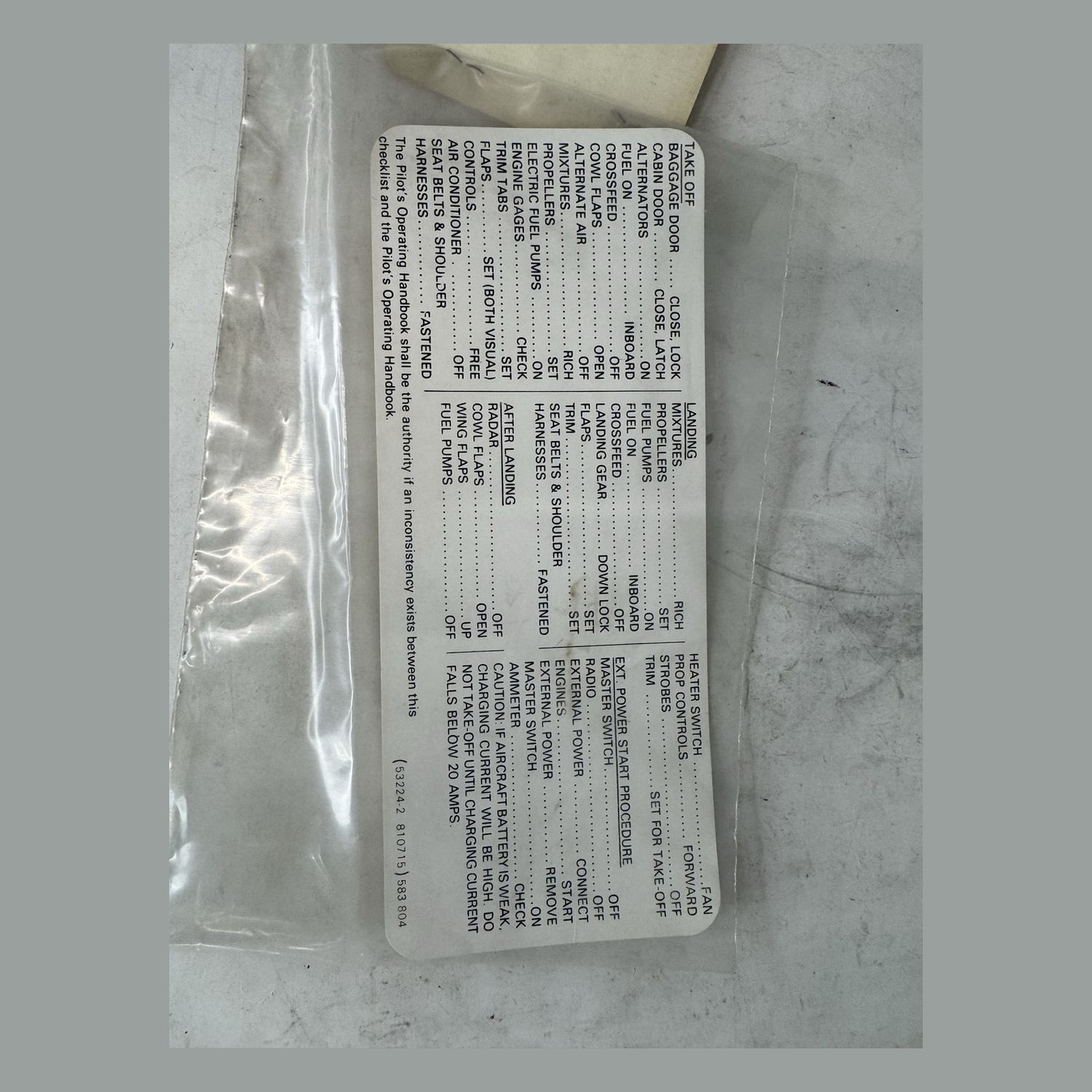 PIPER - PLACARD - 583-804
