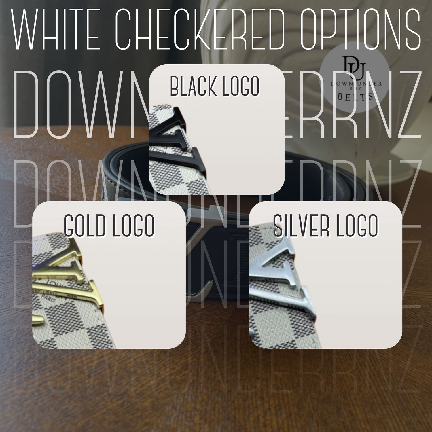 White Checkered Belts