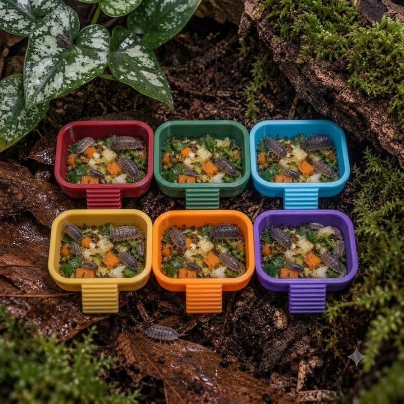 Isopod and Invertebrate Mini Feeding Dish with Access Ramp | pack of 6