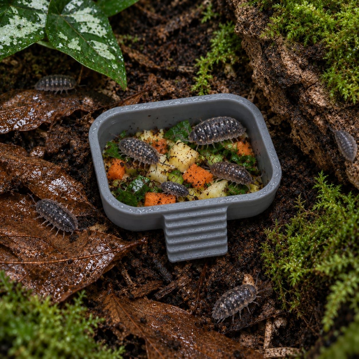 Isopod and Invertebrate Mini Feeding Dish with Access Ramp