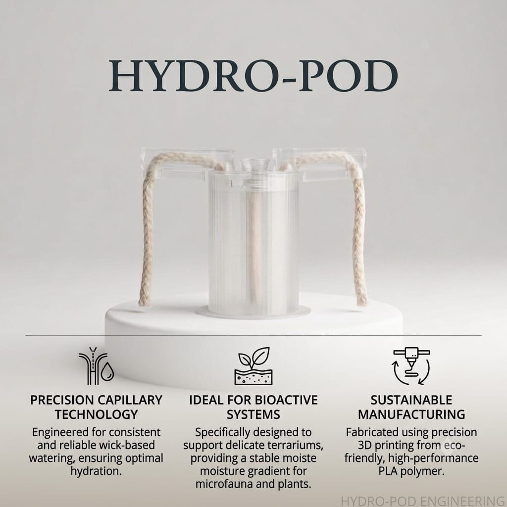 HYDRO-POD | Large | Automatic Self-Watering Wick System for Bioactive Terrariums &amp; Microfauna