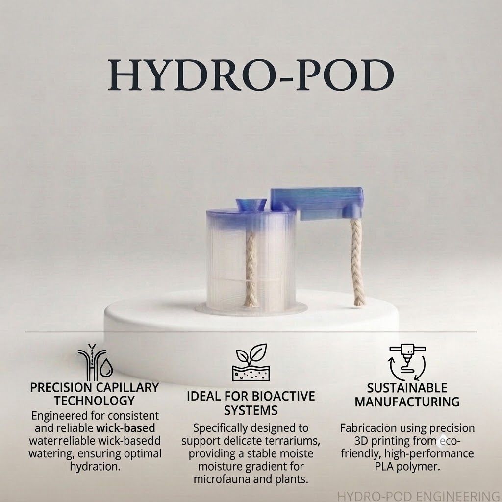 HYDRO-POD | Small | Automatic Self-Watering Wick System for Bioactive Terrariums &amp; Microfauna