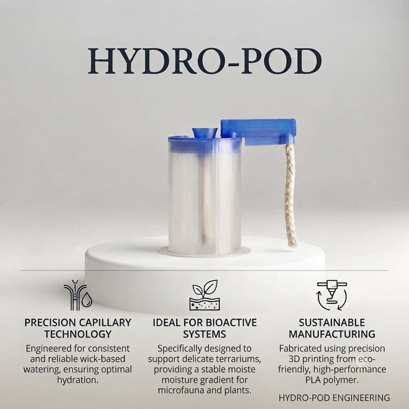HYDRO-POD | Large | Automatic Self-Watering Wick System for Bioactive Terrariums &amp; Microfauna