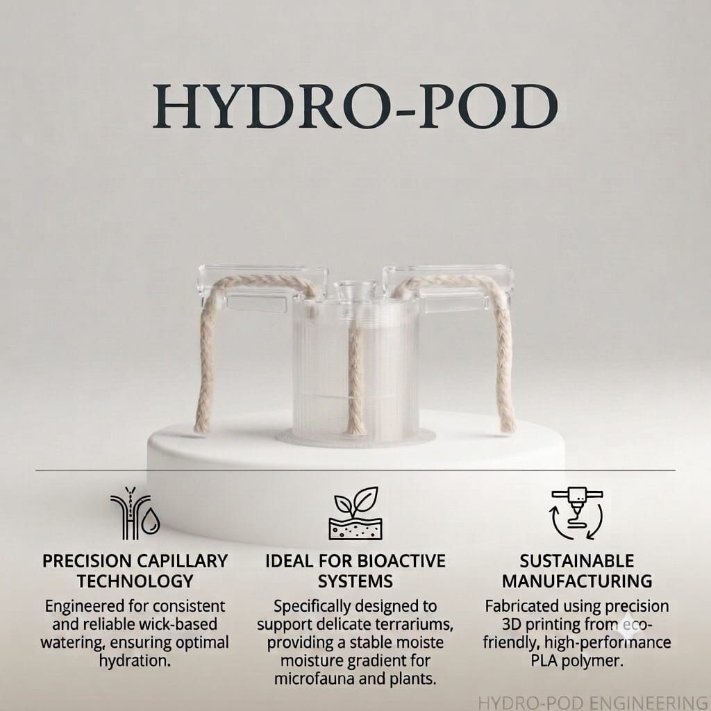 HYDRO-POD | Small | Automatic Self-Watering Wick System for Bioactive Terrariums &amp; Microfauna