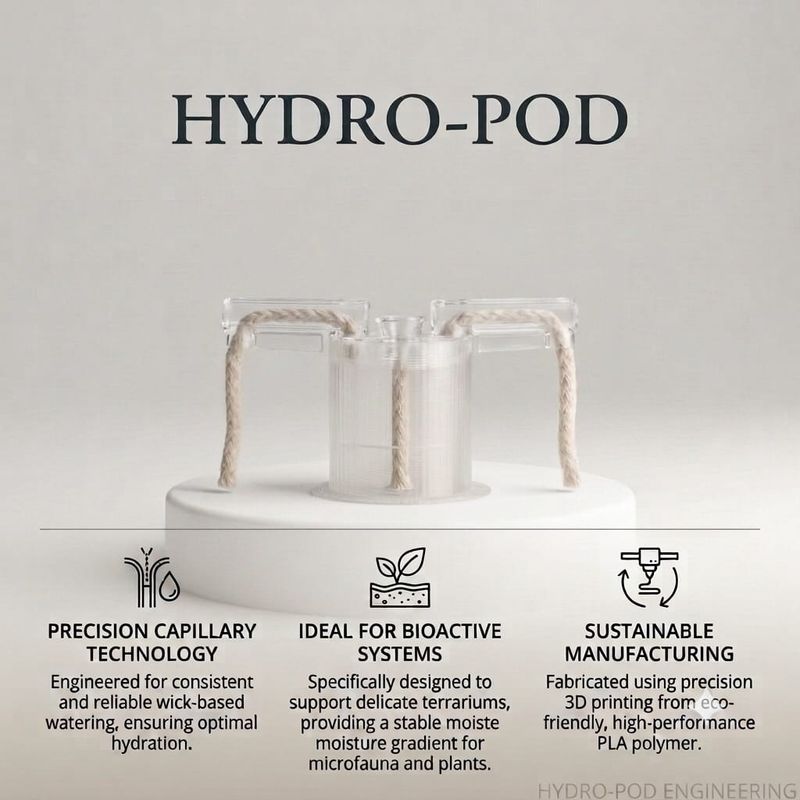 HYDRO-POD | Small | Automatic Self-Watering Wick System for Bioactive Terrariums &amp; Microfauna